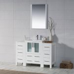Sydney Modern 48″ Bathroom Vanity Set with Double Side Cabinets Glossy White