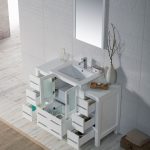 Sydney Modern 48″ Bathroom Vanity Set with Double Side Cabinets Glossy White