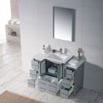 Sydney Modern 48″ Bathroom Vanity Set with Double Side Cabinets Metal Gray
