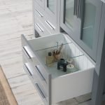 Sydney Modern 48″ Double Bathroom Vanity Set with Mirrors Metal Gray