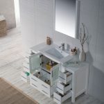 Sydney Modern 54″ Bathroom Vanity Set with Double Side Cabinets Glossy White