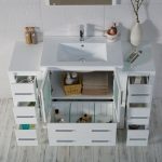 Sydney Modern 54″ Bathroom Vanity Set with Double Side Cabinets Glossy White