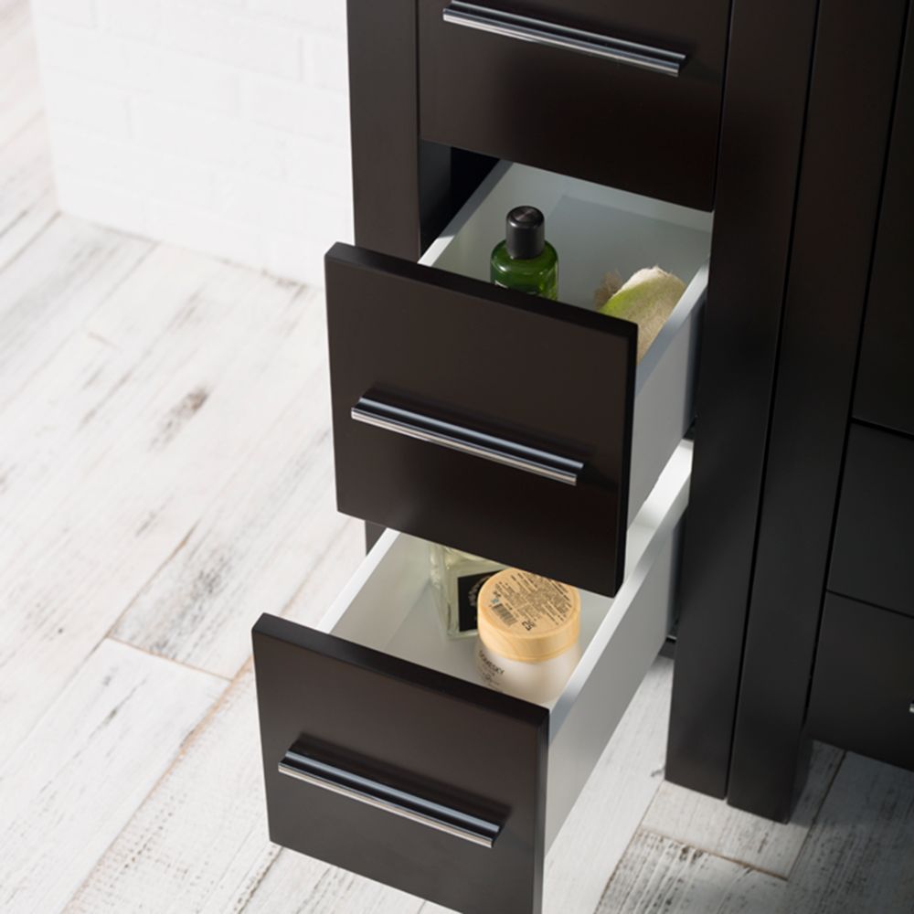 Sydney Modern 54" Bathroom Vanity Set with Double Side Cabinets Espresso