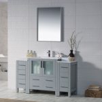 Sydney Modern 54″ Bathroom Vanity Set with Double Side Cabinets Metal Gray