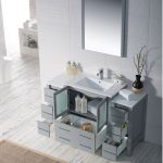 Sydney Modern 54″ Bathroom Vanity Set with Double Side Cabinets Metal Gray