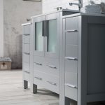 Sydney Modern 54″ Bathroom Vanity Set with Double Side Cabinets Metal Gray