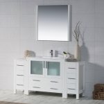 Sydney Modern 60″ Bathroom Vanity Set with Double Side Cabinets Glossy White