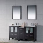 Sydney Modern 60″ Double Bathroom Vanity Set with Mirrors Espresso