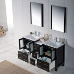 Sydney Modern 60″ Double Bathroom Vanity Set with Mirrors Espresso