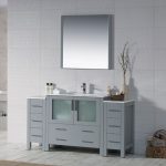 Sydney Modern 60″ Bathroom Vanity Set with Double Side Cabinets Metal Gray