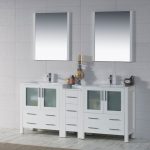 Sydney Modern 72″ Double Bathroom Vanity Set with Mirrors Glossy White