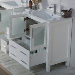 Sydney Modern 72″ Double Bathroom Vanity Set with Mirrors Glossy White