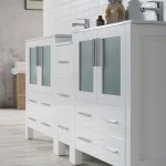 Sydney Modern 72″ Double Bathroom Vanity Set with Mirrors Glossy White