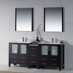 Sydney Modern 72″ Double Bathroom Vanity Set with Mirrors Espresso