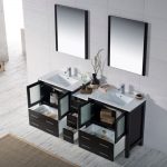 Sydney Modern 72″ Double Bathroom Vanity Set with Mirrors Espresso
