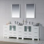 Sydney Modern 84″ Bathroom Vanity Set with Double Side Cabinets Glossy White