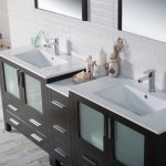 Sydney Modern 84″ Double Bathroom Vanity Set with Mirrors Espresso