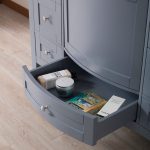 Rome 48″ Charcoal Gray Bathroom Bathroom Vanity Set with White Carrara Marble, Mirror and Wall Cabinets