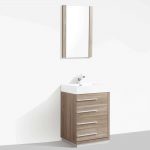Barcelona Modern 24″ Bathroom Vanity Set in Cart Oak with Mirror
