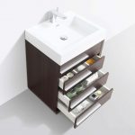 Barcelona Modern 30″ Bathroom Vanity Set in Gray Oak with Mirror