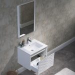 Paris 24 inch Glossy White Wall Mount Bathroom Vanity Set