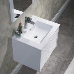 Paris 24 inch Glossy White Wall Mount Bathroom Vanity Set