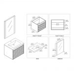 Paris 24 inch Glossy White Wall Mount Bathroom Vanity Set
