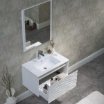 Paris 30 inch Glossy White Wall Mount Bathroom Vanity Set
