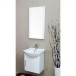 Naples 18″ Glossy White Bathroom Vanity Set with Mirror