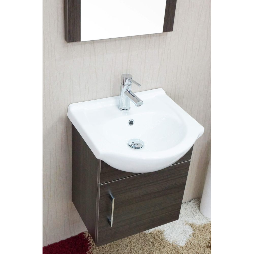 Naples 18" Gray Oak Bathroom Vanity Set with Mirror