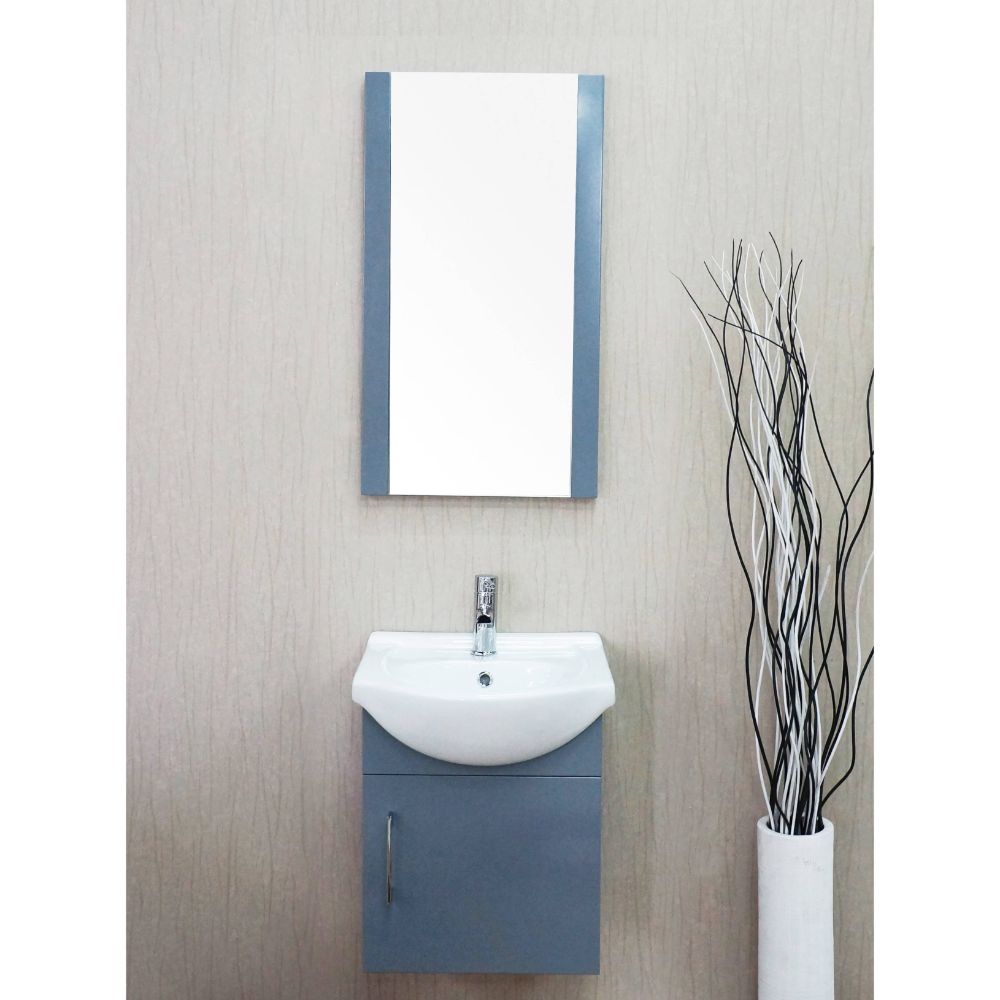 Naples 18" Charcoal Gray Bathroom Vanity Set with Mirror