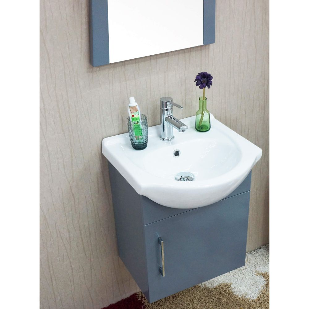 Naples 18" Charcoal Gray Bathroom Vanity Set with Mirror