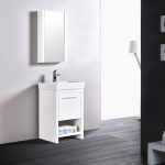 Milan Modern 20″ Glossy White Bathroom Vanity Set with Mirror