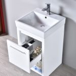 Milan Modern 20″ Glossy White Bathroom Vanity Set with Mirror