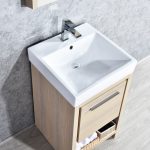 Milan Modern 20″ Briccole Oak Bathroom Vanity Set with Mirror