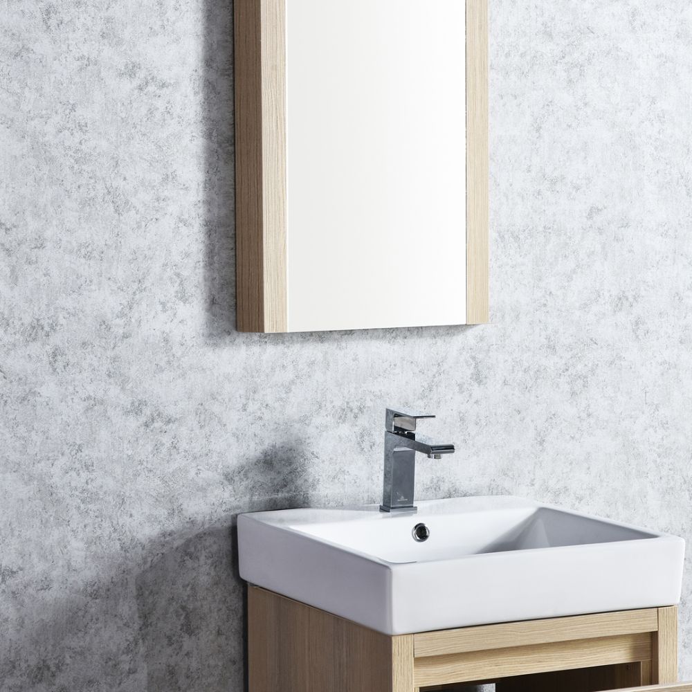 Milan Modern 20" Briccole Oak Bathroom Vanity Set with Mirror