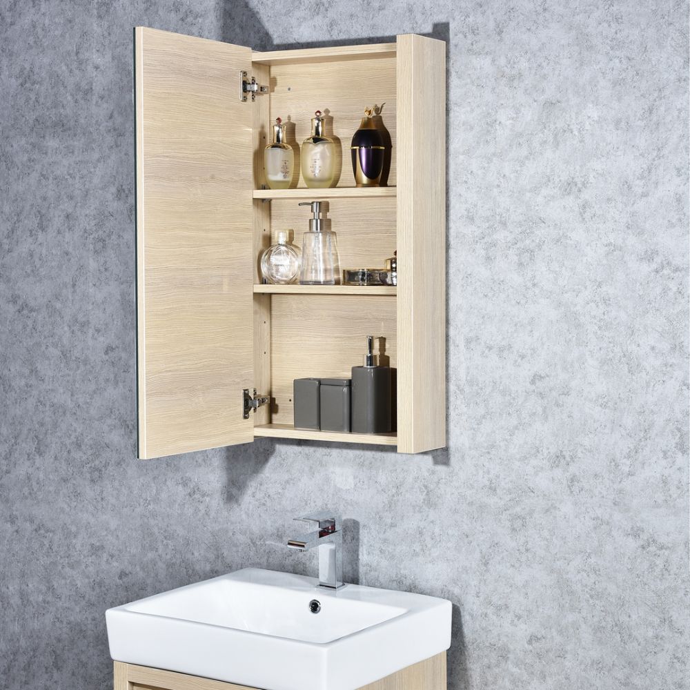Milan Modern 20" Briccole Oak Bathroom Vanity Set with Medicine Cabinet