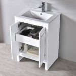 Milan Modern 24″ Glossy White Bathroom Vanity Set with Mirror