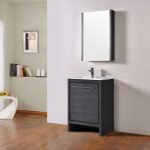 Milan Modern 24″ Silver Grey Bathroom Vanity Set with Mirror