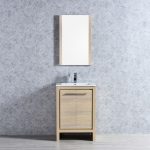 Milan Modern 24″ Briccole Oak Bathroom Vanity Set with Mirror
