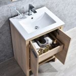 Milan Modern 24″ Briccole Oak Bathroom Vanity Set with Mirror