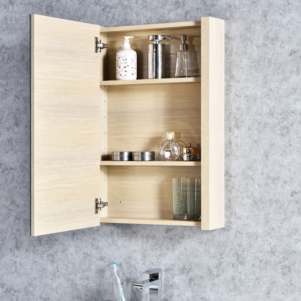 Milan Modern 24" Briccole Oak Bathroom Vanity Set with Medicine Cabinet