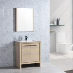 Milan Modern 30″ Briccole Oak Bathroom Vanity Set with Mirror