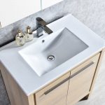 Milan Modern 30″ Briccole Oak Bathroom Vanity Set with Mirror