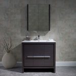 Milan Modern 36" Silver Grey Bathroom Vanity Set with Mirror