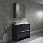 Milan Modern 36″ Silver Grey Bathroom Vanity Set with Mirror