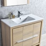Milan Modern 36″ Briccole Oak Bathroom Vanity Set with Mirror