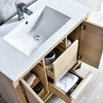 Milan Modern 36″ Briccole Oak Bathroom Vanity Set with Mirror