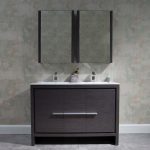 Milan Modern 48" Silver Grey Double Bathroom Vanity Set with Mirror