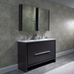 Milan Modern 48″ Silver Grey Double Bathroom Vanity Set with Mirror